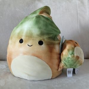 Squishmallow set Maria Mom and Baby green and brown dinosaur 12 and 5 inches